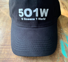 Load image into Gallery viewer, 5o1W - 5 Oceans 1 World b-ball hat - Waxed Surf Flags
