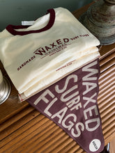 Load image into Gallery viewer, Vintage styled S/S &quot;RINGER&quot; T-Shirt - Waxed Surf Flags
