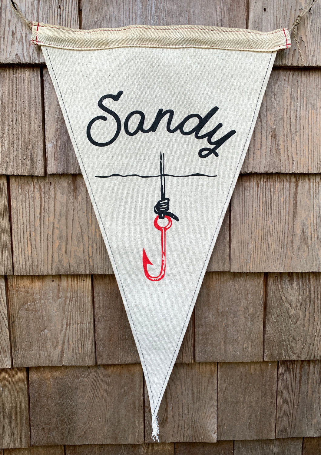 Pennant - Beach Flag - Sandy Hook -2 Color - Waxed Surf Flags
