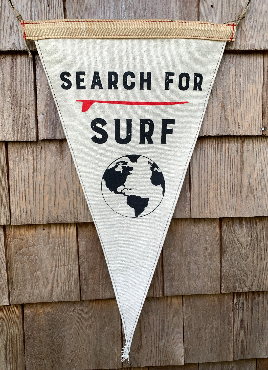 Pennant - Beach Flag - Search For Surf -2 Color - Waxed Surf Flags